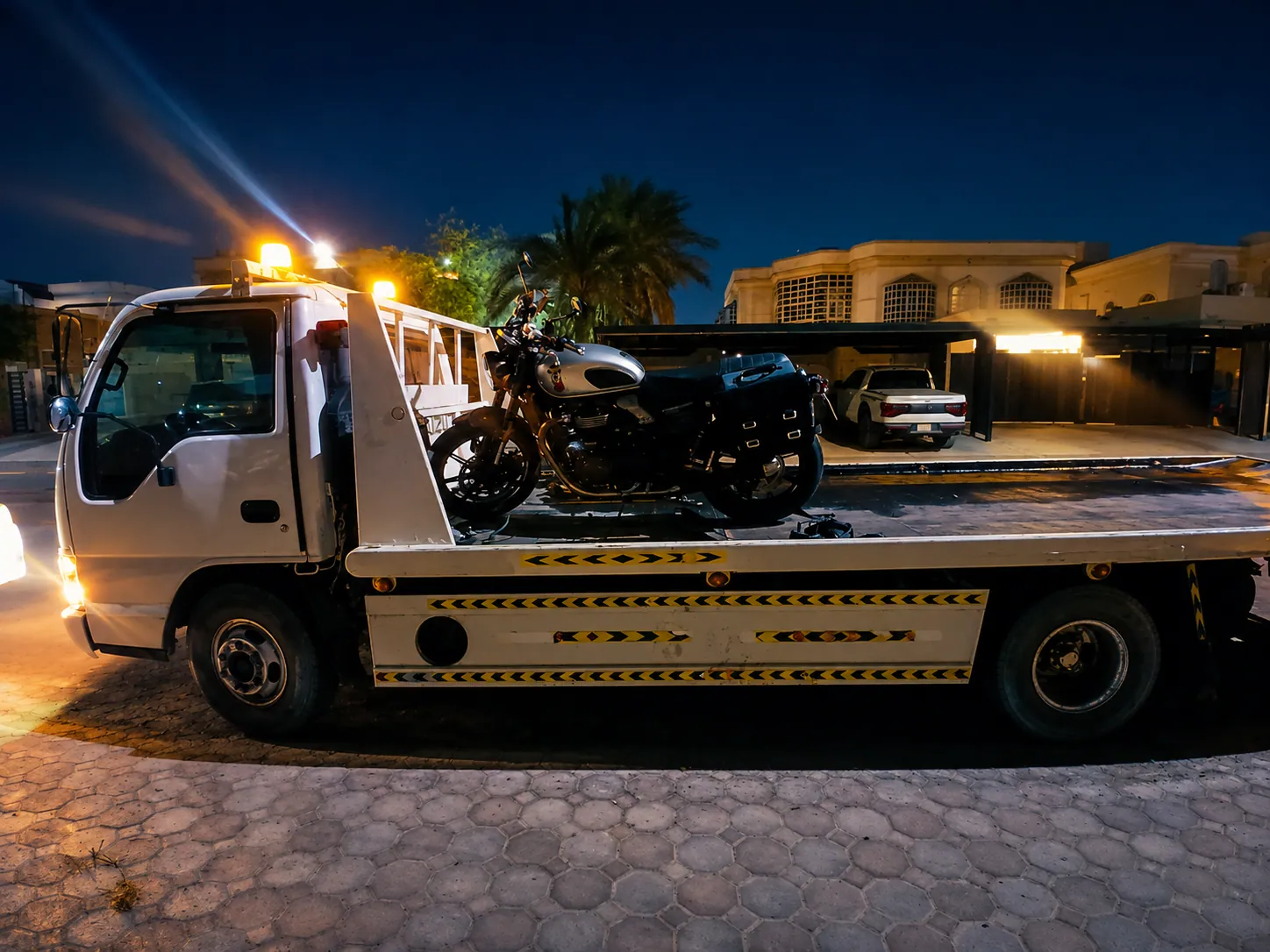 Roadside recovery in the UAE at night